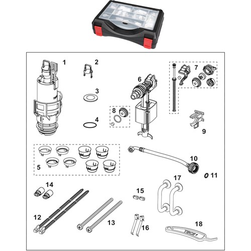 TECEprofil Reservedelersett til Uni 750-sisterne