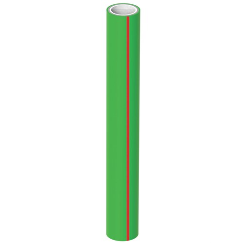Faser Fiber-T rør, PP-RCT L=4000mm SDR 7.4 grønt med rød stripe