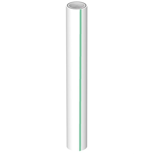 Faser-Fiber-Light rør, PP-RCT L=5800 SDR 17,6 hvitt med grønn stripe