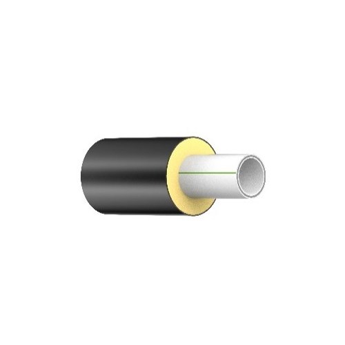 ISO Faser-Fiber-Light rør, PP-RCT L=5800 SDR 17,6 hvitt med grønn stripe. PE-HD isolert