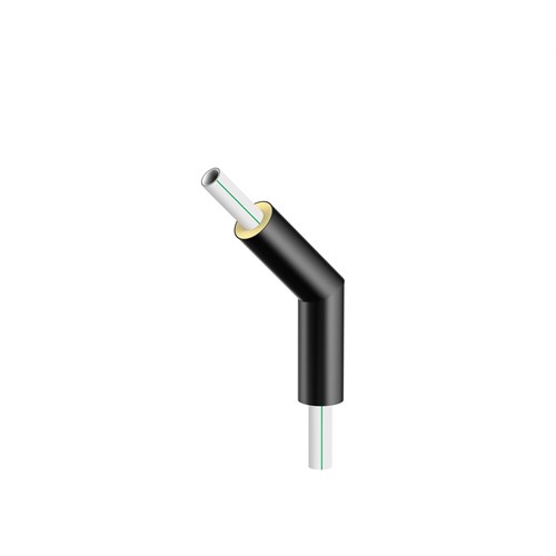 ISO Fiber-Light albue 45° PP-RCT SDR 17,6 hvitt med grønn stripe, ferdig isolert
